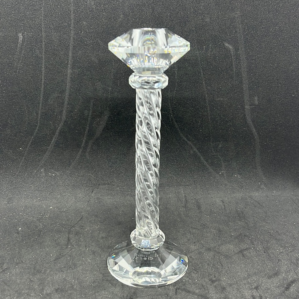 SD Simon Designs Crystal Twisted Pillar Candlestick Holder 6"